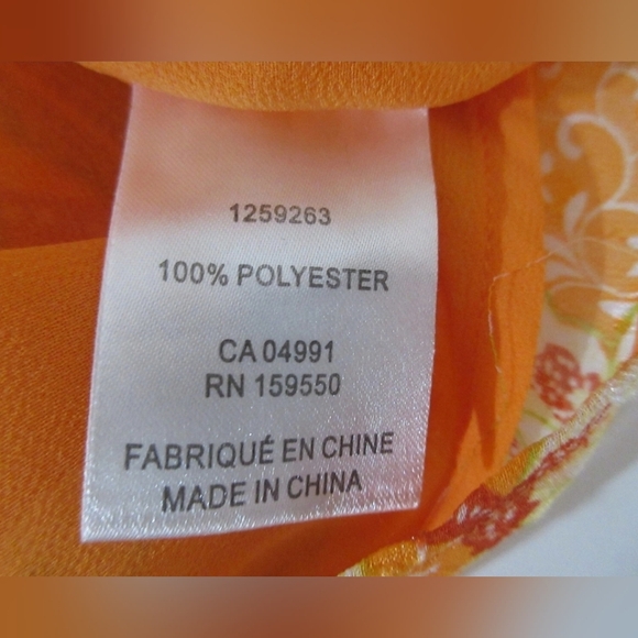 ANTHROPOLOGIE Maison d'Amelie Orange Smocked Blouse Top Size Size Medium - Picture 6 of 6